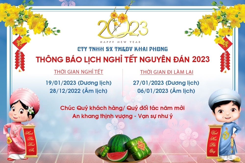 Thông báo lịch nghỉ Tết nguyên đán 2023